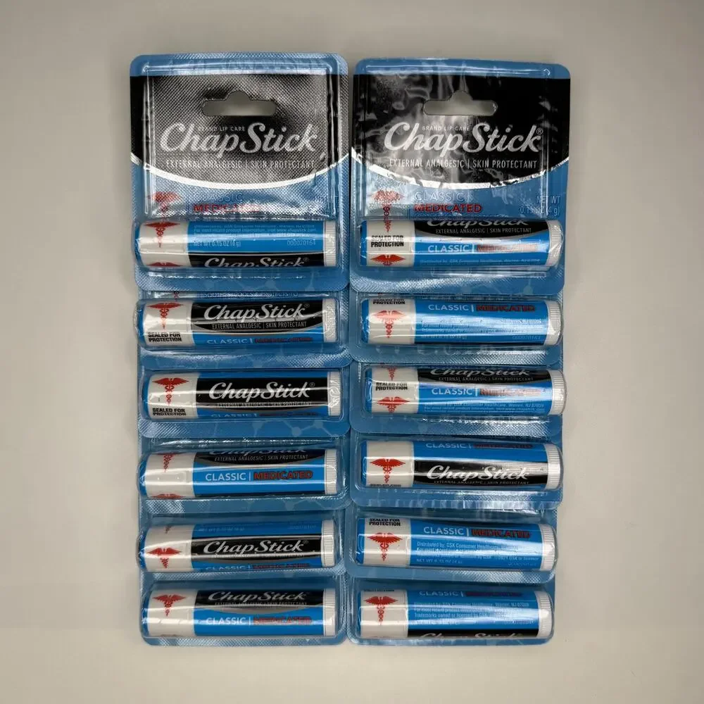 SET OF 12 — ChapStick Classic Medicated Lip Balm & Skin Protectant Tube — 0.15oz